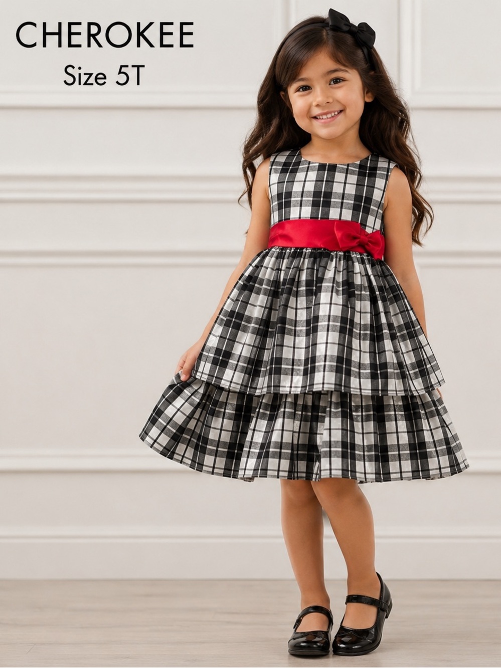CHEROKEE girls formal  black and white dress/suze 5T